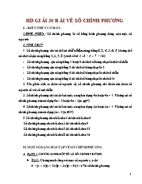Hướng dẫn giải 30 bài về số chính phương